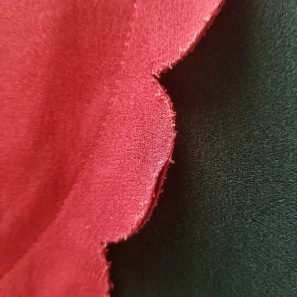 Valentino Red Scalloped Long Sleeve Crepe Mini  Dress Black Red 44 - Picture 10 of 16